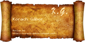 Korach Gábor névjegykártya